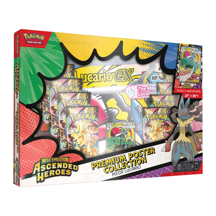 Pokémon TCG: Mega Evolution—Ascended Heroes Premium Poster Collection (Mega Lucario)