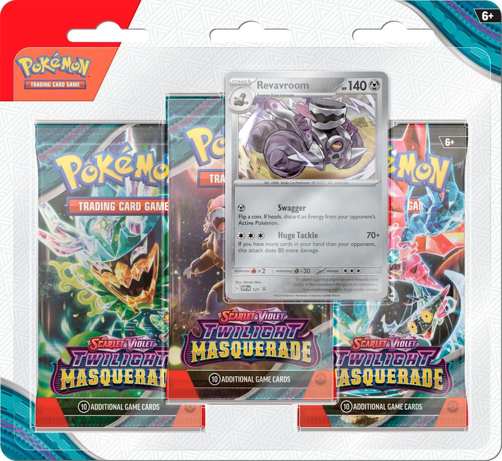 Pokémon TCG: Scarlet &amp; Violet—Twilight Masquerade 3-Pack Blister [Revavroom] (TWM)
