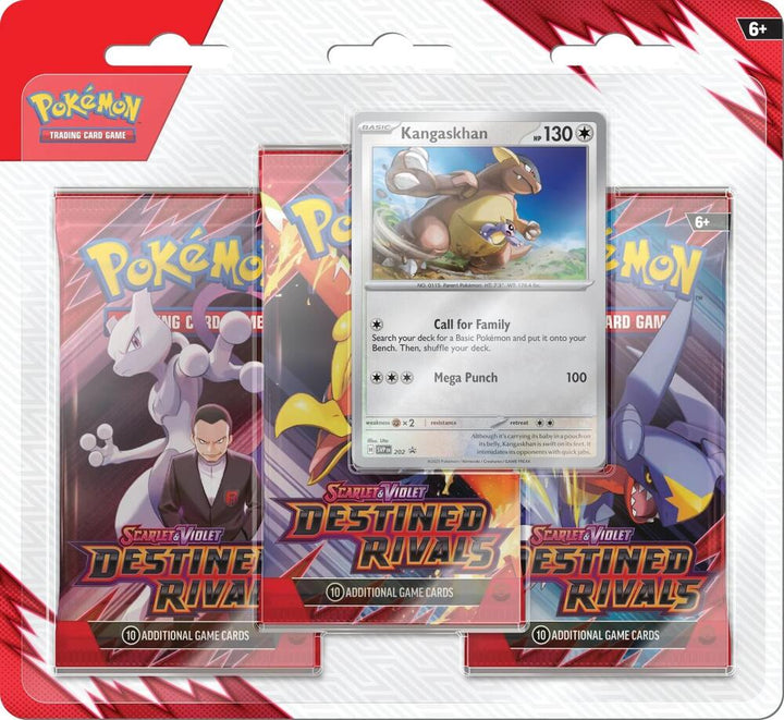 Pokémon TCG: Destined Rivals 3 Pack Blister [Kangaskhan or Zebstrika] - SV10: Destined Rivals (DRI)