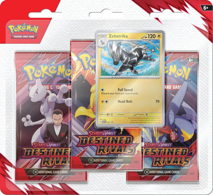 Pokémon TCG: Destined Rivals 3 Pack Blister [Kangaskhan or Zebstrika] - SV10: Destined Rivals (DRI)