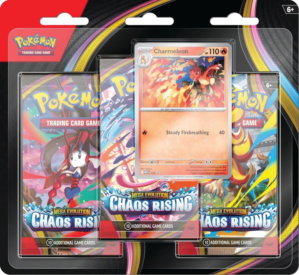 Pokémon TCG: Mega Evolution – Chaos Rising 3-Pack Blister (Charmeleon)