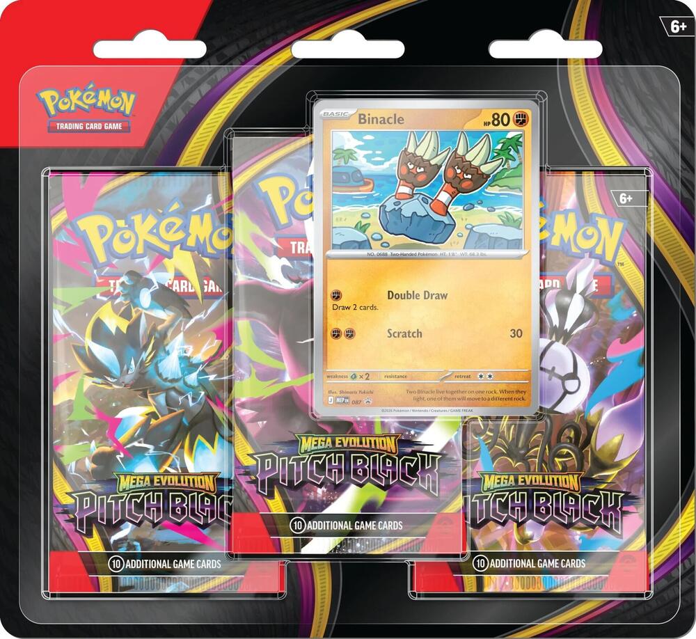 Pokémon TCG: Mega Evolution – Pitch Black 3-Pack Blister (Binacle)