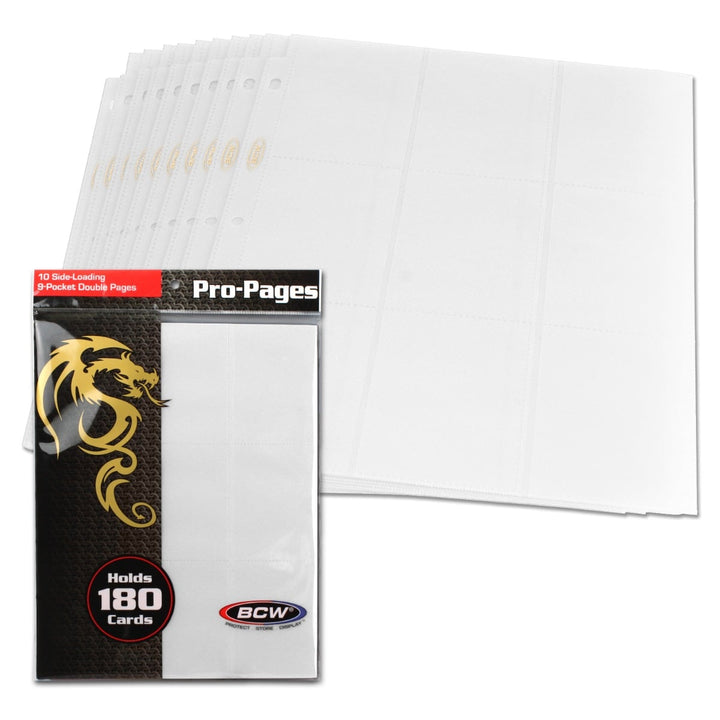 BCW Side Loading 18-Pocket Pro Pages - White